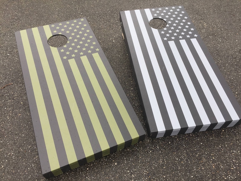 American Flag Bag Toss Game Camo Colors American Flag Cornhole Boards Military Cornhole Hand Painted Cornhole Camouflage Cornhole