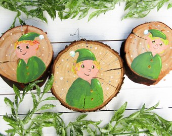 Wooden Elf Christmas Ornament | Cute Handmade Holiday Decorations