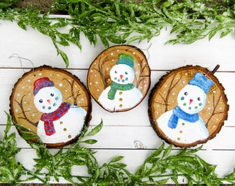 Frosty the Snowman Handmade Christmas Holiday Decor | Cute Snowman Ornament