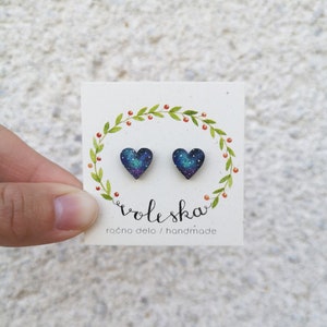 Galaxy wooden earrings, unique earrings, cosmos earrings, space earrings, handpainted earrings, anniversary gift, unique jewelry