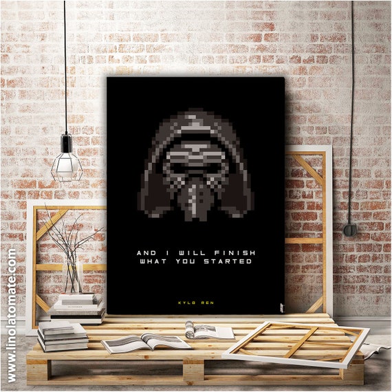 Movie Poster Star Wars Kylo Ren Pixel Art