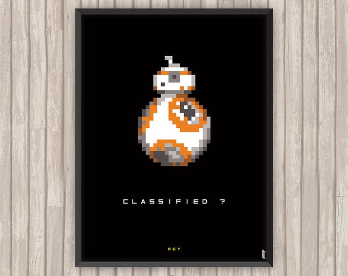 STAR WARS, BB-8, Rey, Pixel art, l’affiche revisitée par Lino la Tomate !