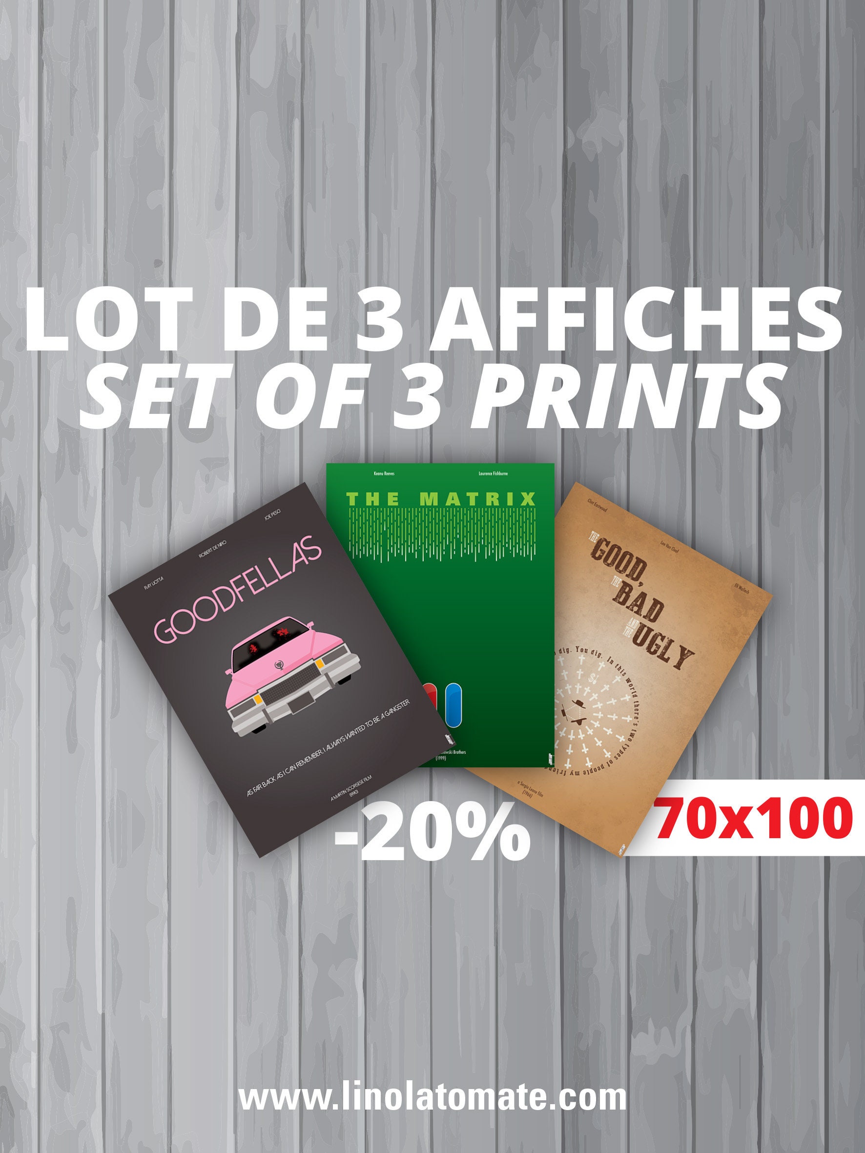 3 Affiches 70x100 cm Au Choix | 20% de Réduction