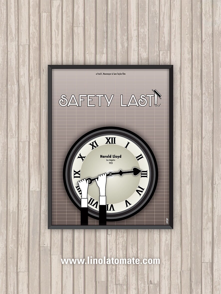 Affiche Film Harold Lloyd Monte Là-Dessus | Safety Last