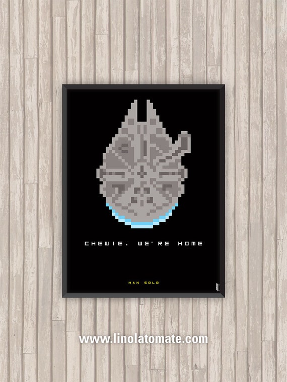 Movie Poster Star Wars Han Solo Pixel Art Etsy