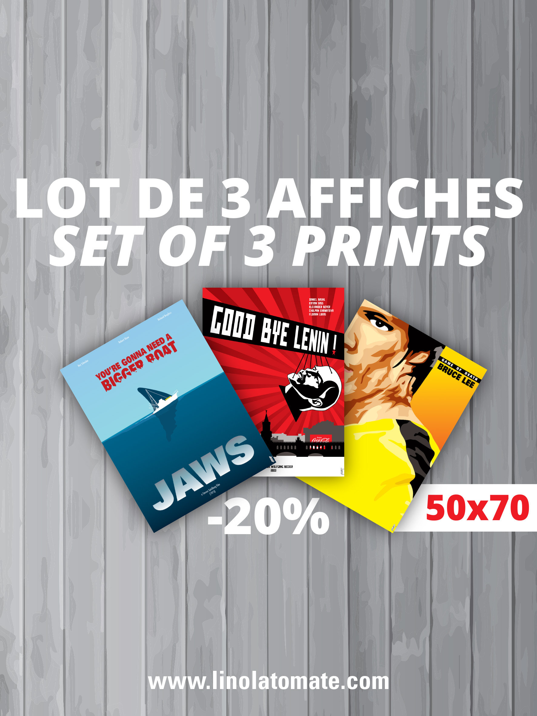 3 Affiches 50x70 cm Au Choix | 20% de Réduction