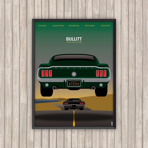 BULLITT MUSTANG Bullitt Ford Mustang Film Car Poster - Etsy