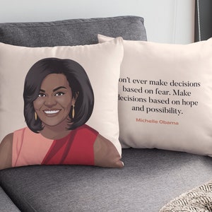 Michelle Obama Quote Pillow, Feminist Pillow, Feminist Gift, Michelle Obama Print, Michelle Obama Gift,  Girls Room Decor, Feminist Nursery