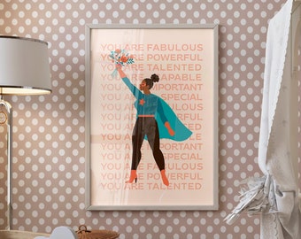 Black Feminism Poster, Girl Power Poster, Feminist Poster, Multicultural Women Poster, Empowering Girls Room Wall Art, Girl Nursery Room