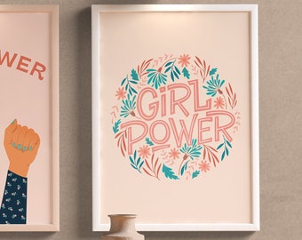 Girl Power Art, Girl Nursery Room, Playroom Decor, Girls Room Art, Feminist Nursery Art, Feminist Poster, Feminist Wall Art, Feminist Print