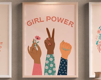 フェミニスト ポスター、フェミニスト ウォール アート、フェミニスト アート プリント、ガール パワー アート、エンパワード ウーマン プリント、女の子の保育室、フェミニスト 保育アート