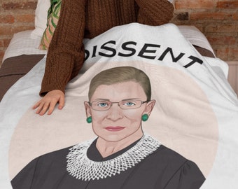 RBG Blanket, I Dissent Blanket, RBG Gift, Ruth Bader Ginsburg, RBG Pillow