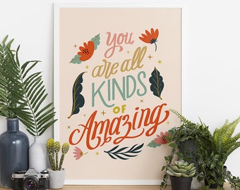 Feminist Poster, Feminist Wall Art, Feminist Art Print, Girl Power Art, Positivity Quote Print, Affirmation Print, Motivational Wall Art