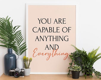 Feminist Poster, Feminist Wall Art, Feminist Art Print, Girl Power Art, Positivity Quote Print, Affirmation Print, Motivational Wall Art