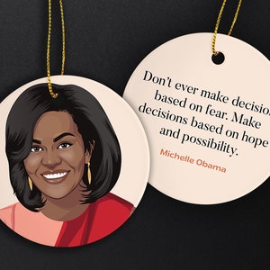 Michelle Obama Feminist Ornament, Obama  Christmas Decoration, Michelle Obama, Feminist Christmas Gift, Michelle Obama  Print