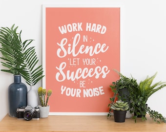 Motivational Poster, Success Poster, Feminist Wall Art, Feminist Art Print, Girl Power Art, Empowered Women Print, Affirmation Art Print