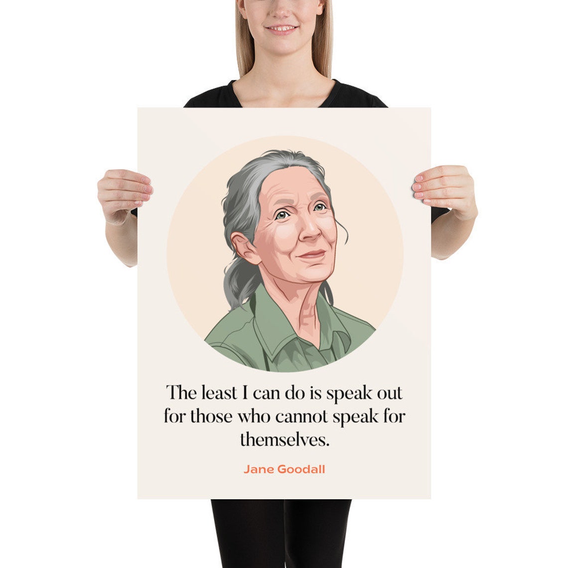 Feminist Poster Jane Goodall Jane Goodall Print Empowering | Etsy