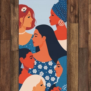Feminist Yoga Mats, Feminism Yoga Mat, Beautiful Empowerment Yoga Mat, Diverse Women Print, Women Intersectionalism Illustration Yoga Mat