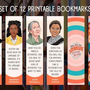 PRINTABLE Feminist Bookmarks, Empowering Women Bookmarks, Bookmarks ...