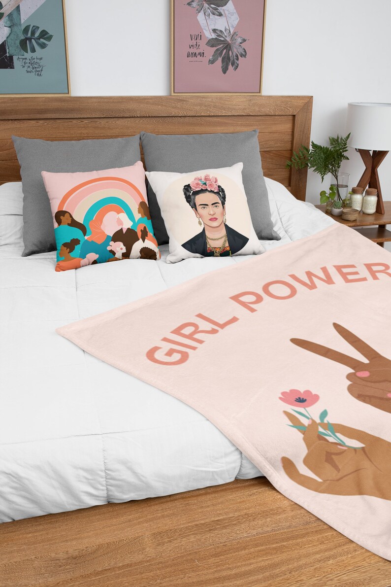 Feminist Diversity Rainbow Pillow Girl Power Decor Pillow Etsy