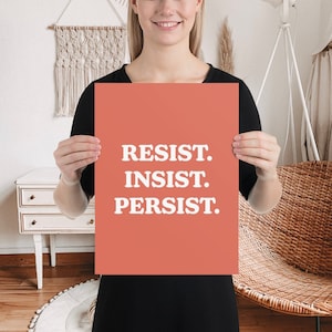 Feminist Poster, Feminism Art Print, Activism Poster, Feminist Art, Resist Poster, She Persisted Poster, Womens Office Decor
