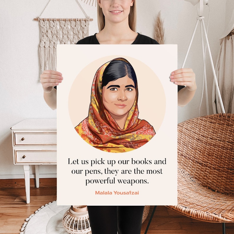 Malala Yousafzai Poster Malala Art Print Classroom Art - Etsy