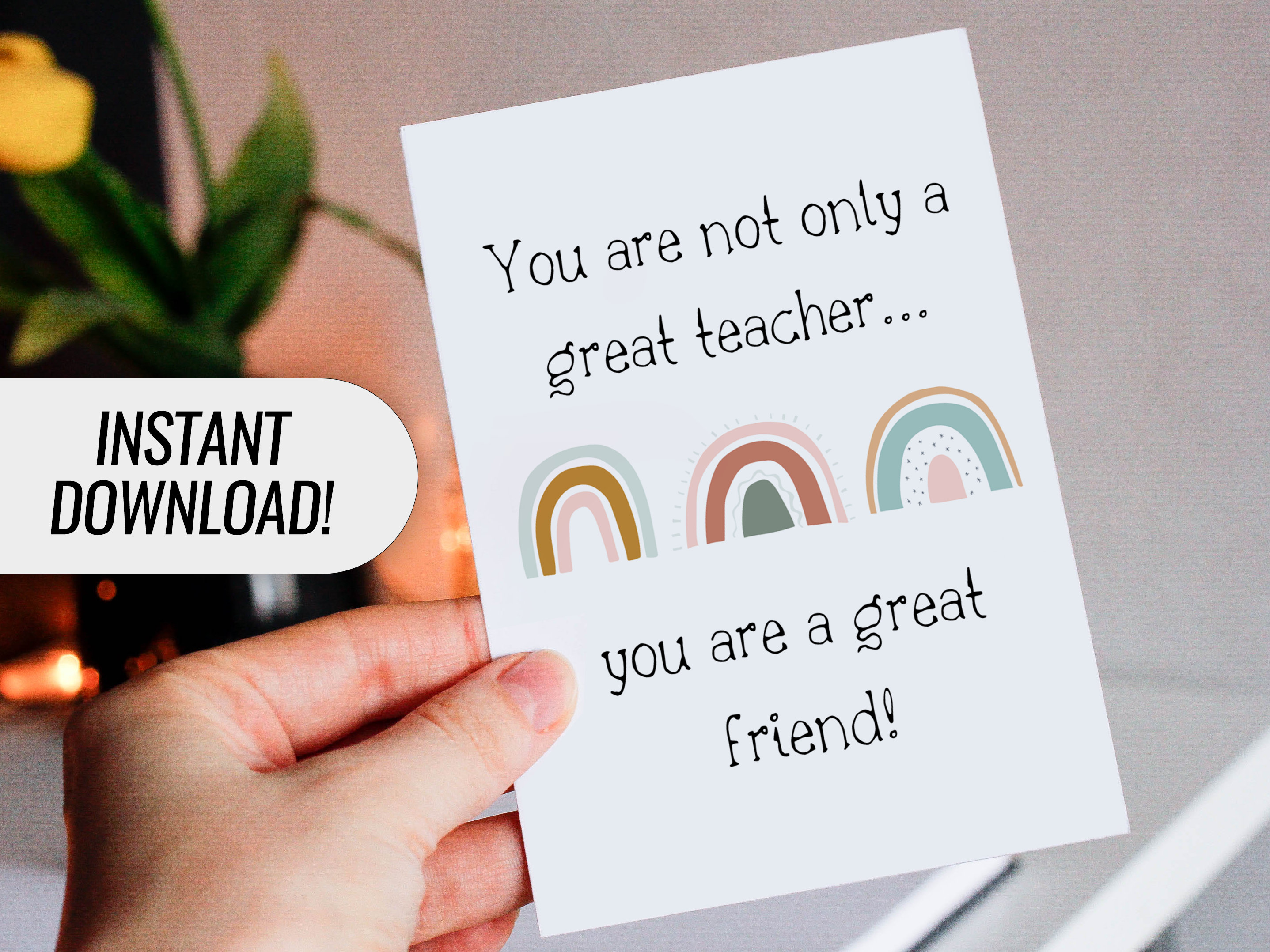 Printable Thank You Card for Teacher, Funny Teacher Appreciation Card ...