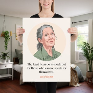 Feminist Poster,  Jane Goodall, Jane Goodall Print, Empowering Women, Environmental Art Print, Feminist Art Print, Feminist Poster