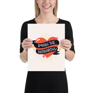 Smash The Patriarchy Art Print, Feminist Wall Art, Feminism Decor, Equality for Women Art