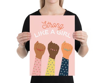 Feminist Poster, Feminist Wall Art, Feminist Art Print, Girl Power Art, Empowered Women Print, Girl Nursery Room, Feminist Nursery Art