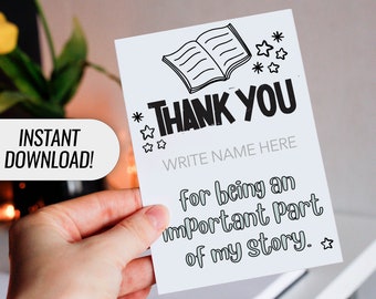 Printable Thank You card for teacher, End of year teacher gift, Teacher Appreciation card, for english teacher