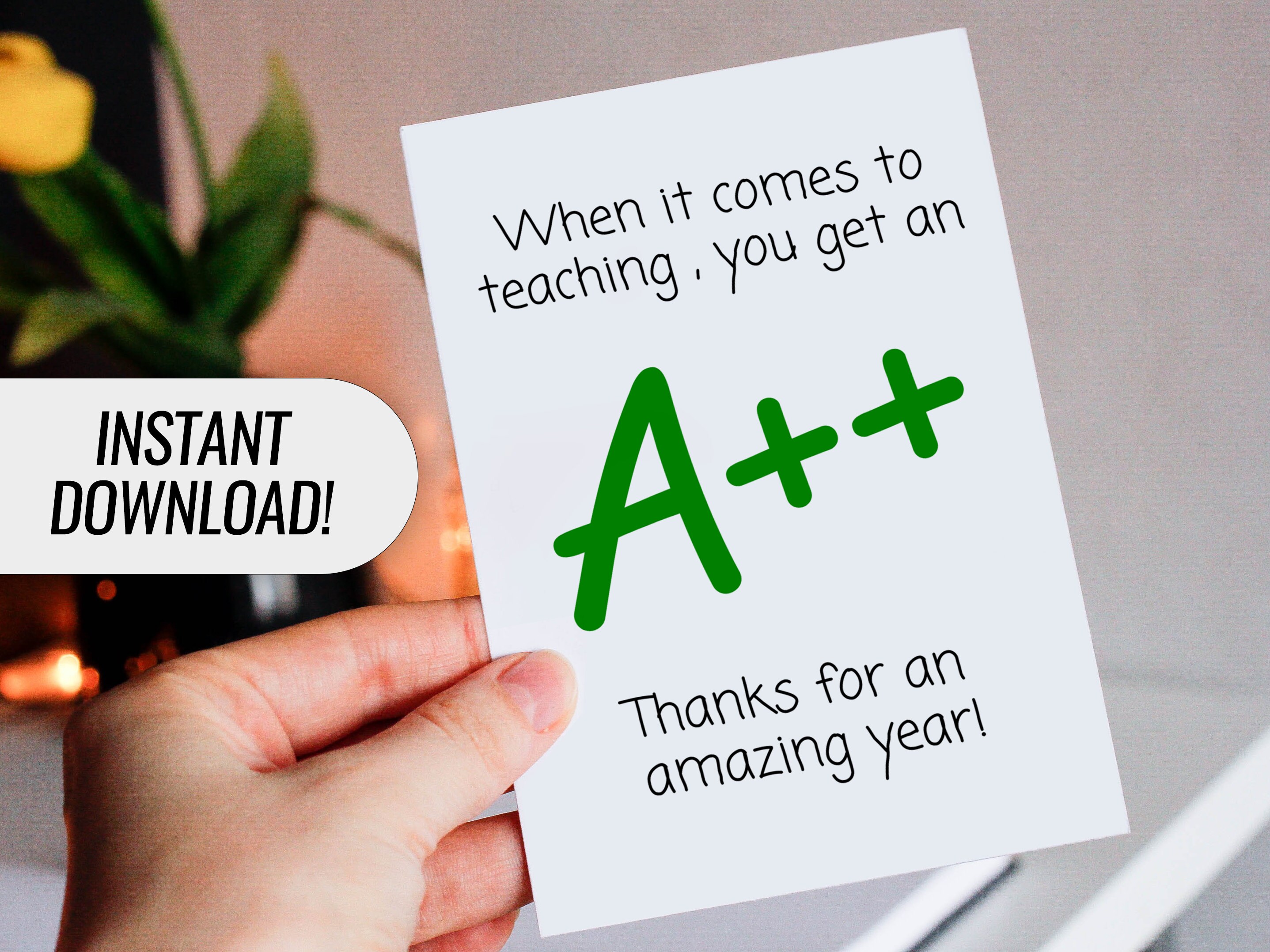 Printable Thank You Card for Teacher Funny Teacher - Etsy