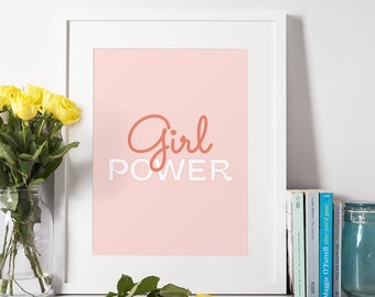 Feminist Poster, Feminist Wall Art, Feminist Art Print, Girl Power Art, Empowered Women Print, Girl Nursery Room, Feminist Nursery Art