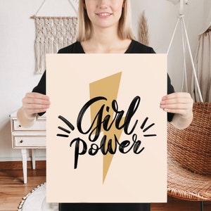 Girl Power Print, feminist nursery, feminist poster, teen girl room decor, nursery decor girl, girl power wall art, girls room decor