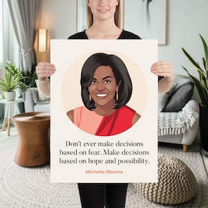 Feminist Poster, Michelle Obama Poster, Michelle Obama Print, Michelle Obama Quote, Michelle Obama Wall Art, Empowering Women Poster