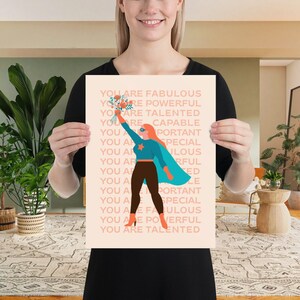 Feminist Print, Girl Power Poster, Feminist Decor, Affirmations Print, Girls Room Wall Art, Feminist Nursery Print