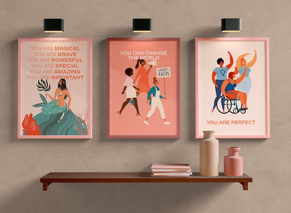 Inspirational Wall Art, Mermaid Wall Art, Feminist Wall Art, Feminist Art Print, Girl Power Art, Empowering Art Print, Girl Nursery Room