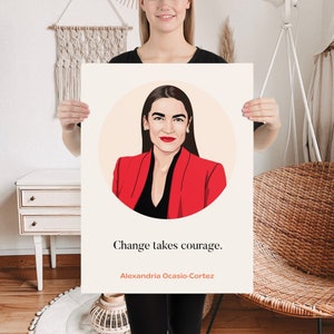 AOC, AOC Art Print, AOC Gift, Alexandria Ocasio-cortez, Feminist Wall Art, Feminism Art