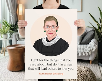 RBG Art Print, I Dissent Wall Art, Ruth Bader Ginsburg Art Print, Notorious RBG Wall Art, I Dissent Rbg Art Print, Rbg Quote, Rbg Wall Art