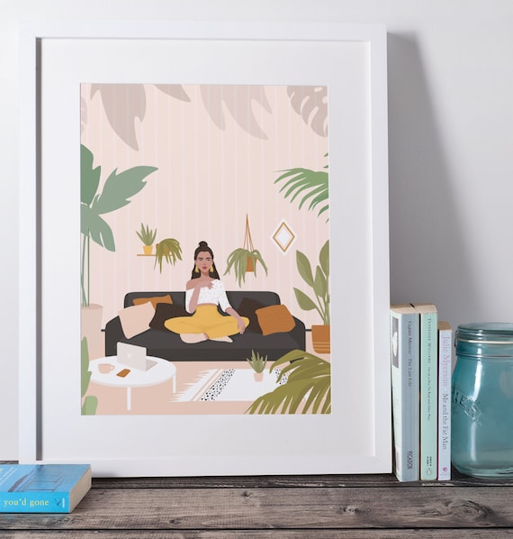 Plant Lady Art Print, Plant Lady Wall Art, Plant Lady Gift, Plant Lover Art, Feminine Art Print, Feminist Art Print, Feminism Wall Art