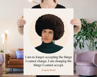 Angela Davis Poster, Angela Davis Print, Feminist Poster, Feminist Wall Art, Black Lives Matter, Inspirational Poster