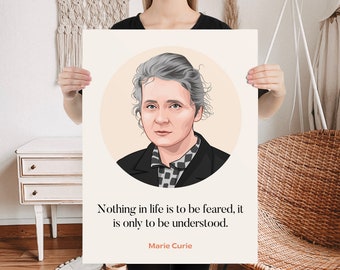 Marie Curie Feminist Science Classroom Poster, Feminist Print, Classroom Wall Art, Classroom Poster, Feminist Art Print