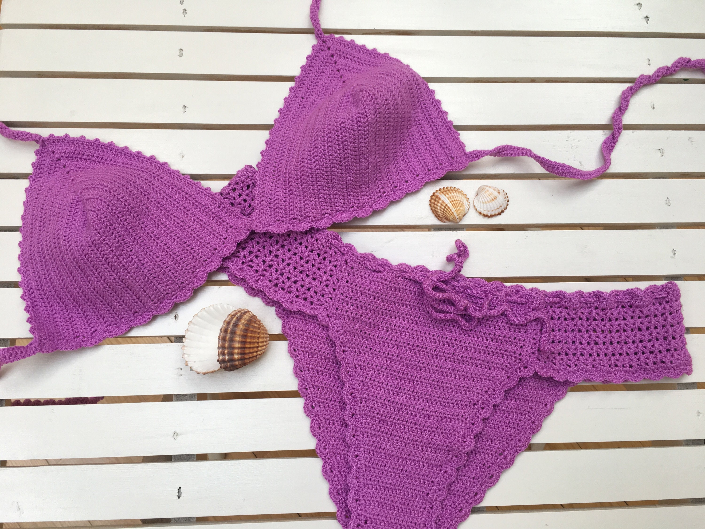 Bikini Crochet Bikini Triangle Bikini-boho Swimwear crochet - Etsy
