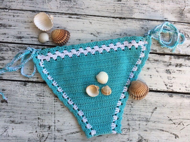 Crochet Bikini Crochet Swimsuit Triangle Bikini Stripes Bikini Etsy