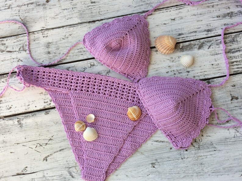 Crochet bikini Crochet swimsuit Triangle bikini | Etsy