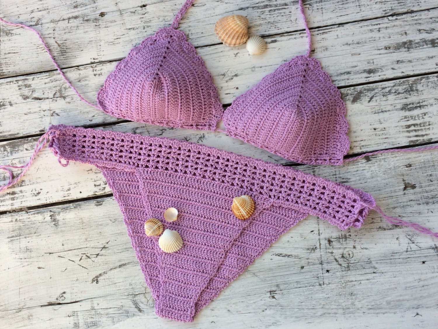 Crochet bikini Crochet swimsuit Triangle bikini | Etsy