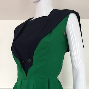 Vintage 1950s Mademoiselle Ricci Color Block Dress: Green & Navy Sheath -  Etsy