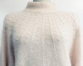 Premier Moda Blush Pink Angora and Silk Blend 1980s Fuzzy Sweater with Pearl Beading US Size Large (SKU 10591CL)