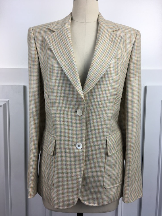 Brooks Brothers Blazer Made in Italy Plaid Blazer 1990s Size 8 (SKU 10809CL)