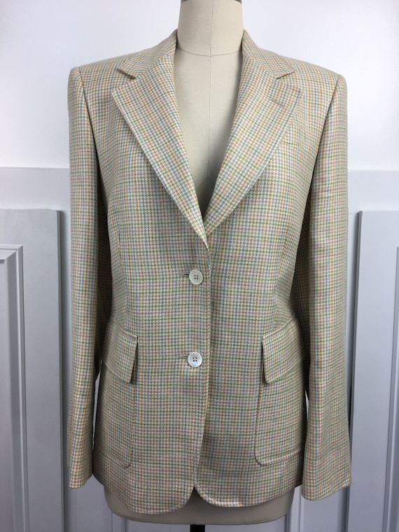 Brooks Brothers Blazer Made in Italy Plaid Blazer 1990s Size 8 (SKU 10809CL)